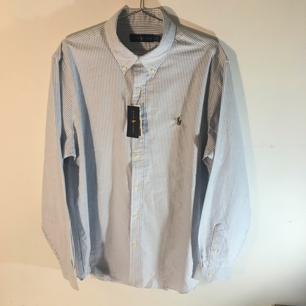 NEW Mens Ralph Lauren Striped Button Down Shirt XL